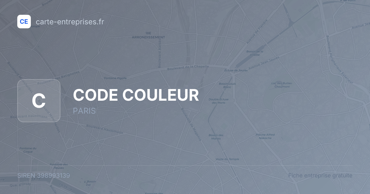 CODE COULEUR — 398993139 — fiche entreprise