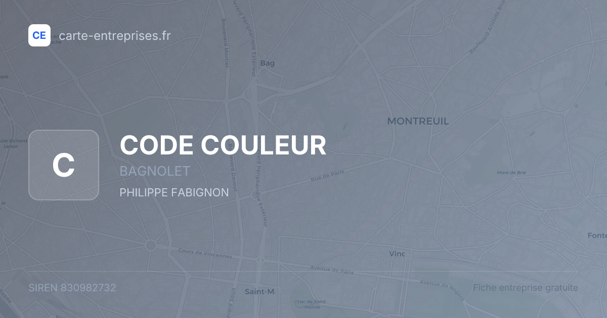 CODE COULEUR — 830982732 — fiche entreprise