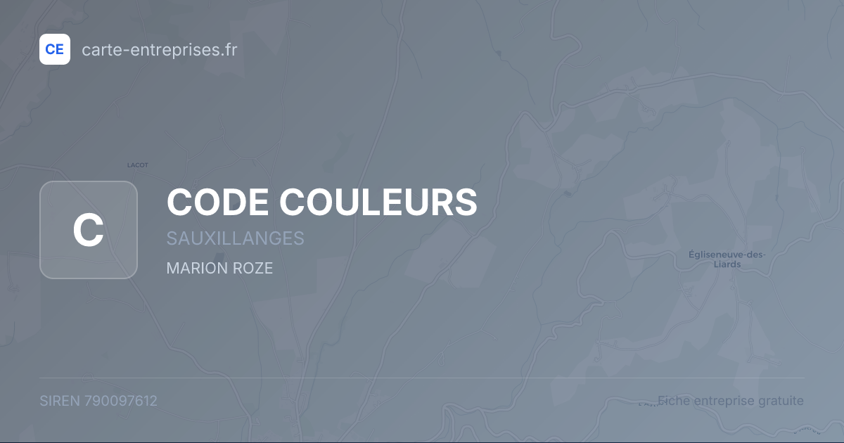 CODE COULEURS — 790097612 — fiche entreprise