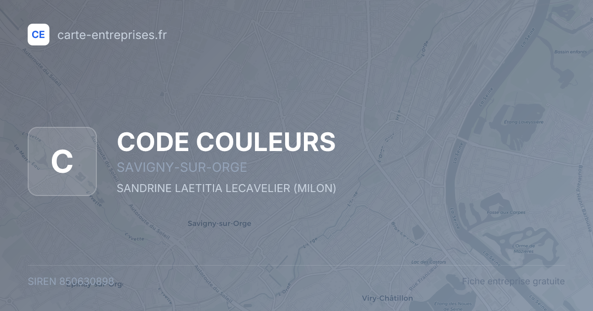 CODE COULEURS — 850630898 — fiche entreprise