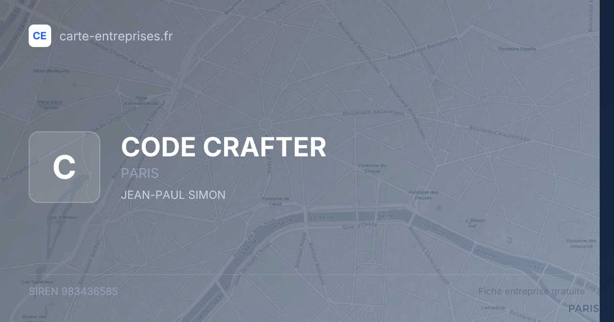 CODE CRAFTER — 983436585 — fiche entreprise