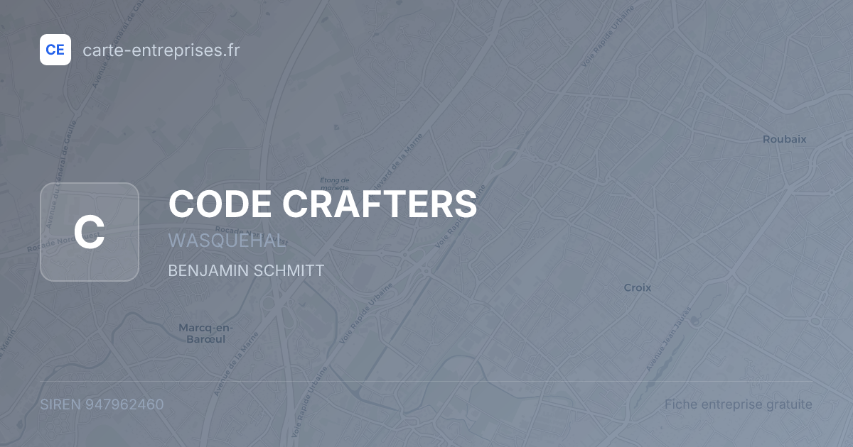 CODE CRAFTERS — 947962460 — fiche entreprise