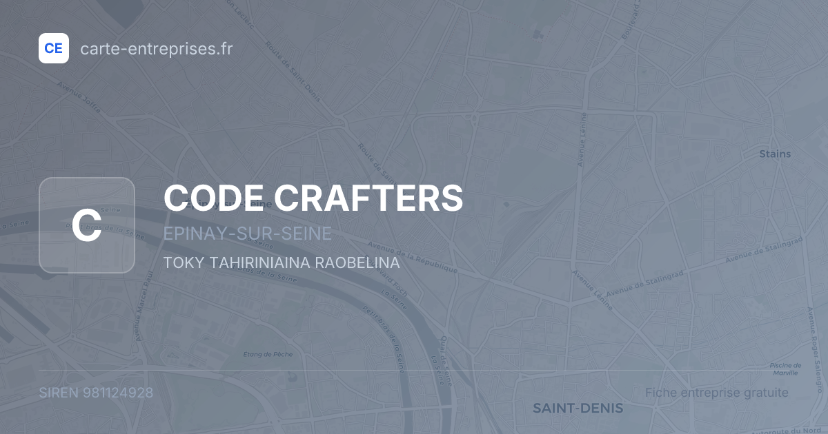 CODE CRAFTERS — 981124928 — fiche entreprise