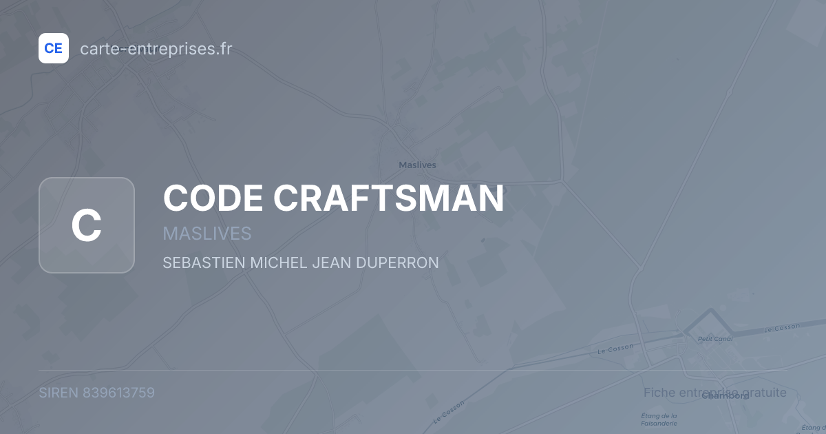 CODE CRAFTSMAN — 839613759 — fiche entreprise