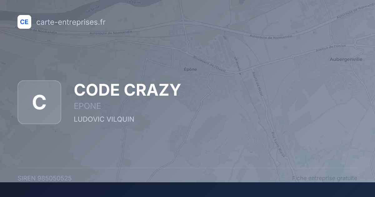 CODE CRAZY — 985050525 — fiche entreprise