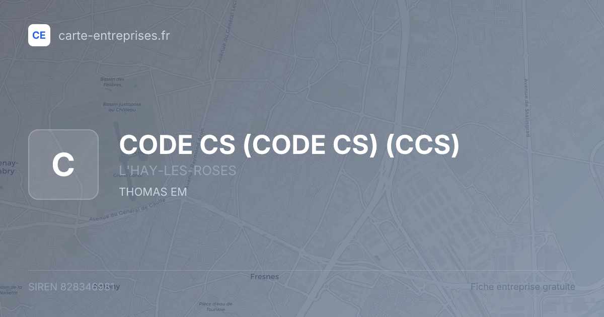 CODE CS (CODE CS) (CCS) — 828346981 — fiche entreprise