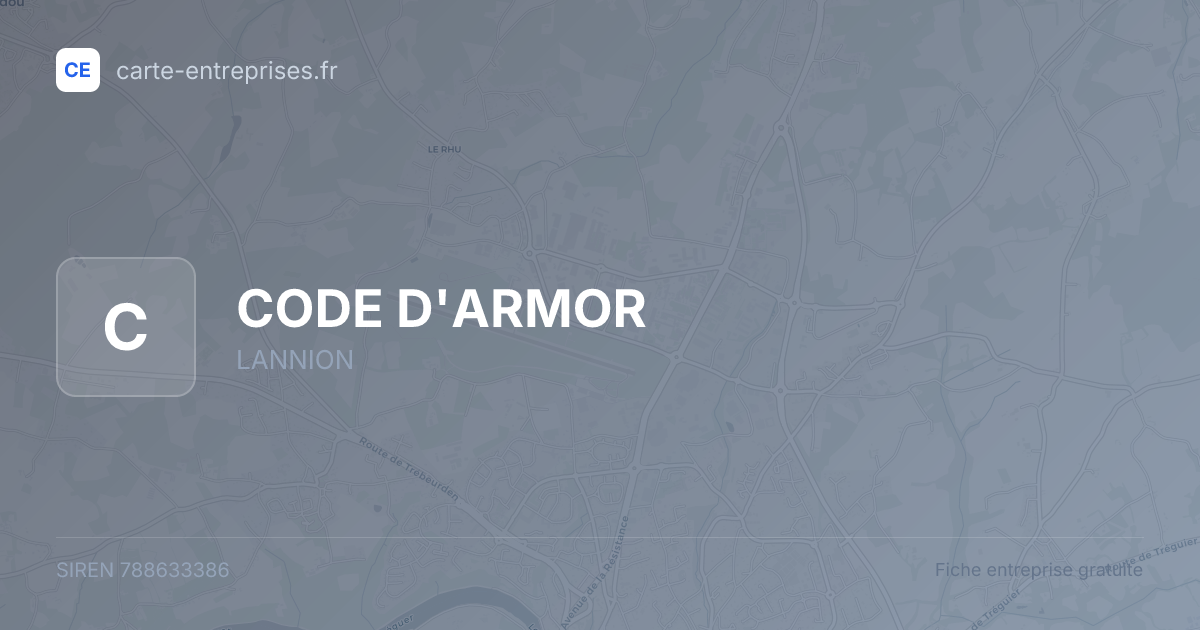 CODE D'ARMOR — 788633386 — fiche entreprise