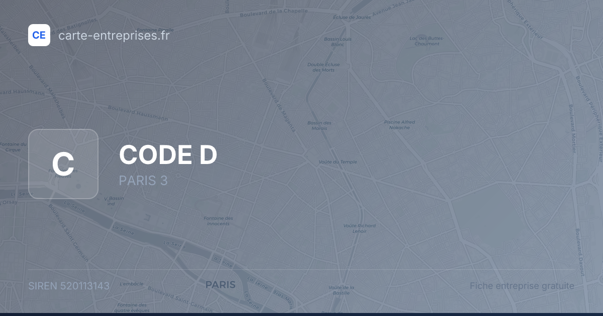 CODE D — 520113143 — fiche entreprise