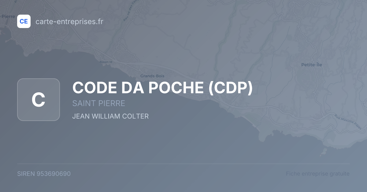 CODE DA POCHE (CDP) — 953690690 — fiche entreprise
