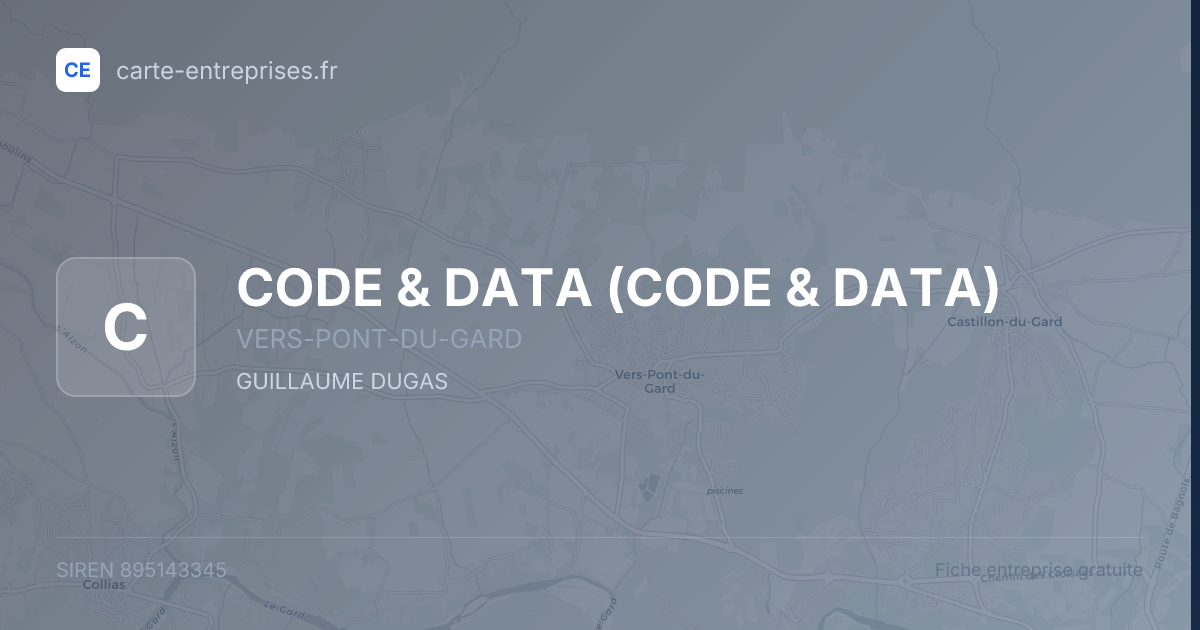 CODE & DATA — 895143345 — fiche entreprise