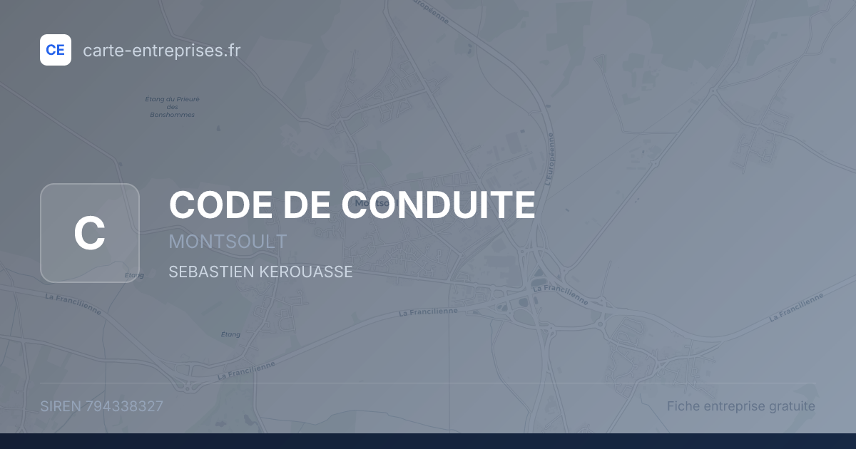 CODE DE CONDUITE — 794338327 — fiche entreprise
