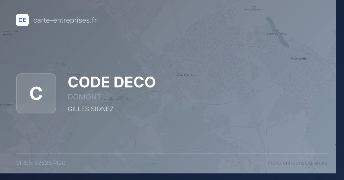 CODE DECO — 825267420 — fiche entreprise