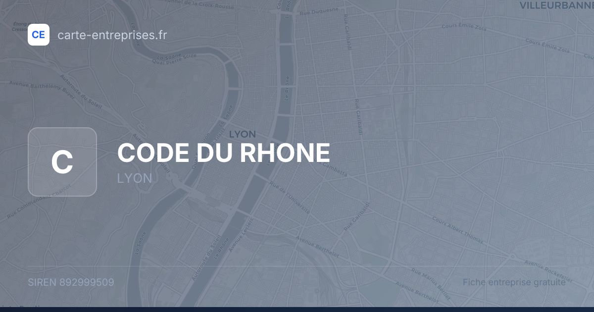 CODE DU RHONE — 892999509 — fiche entreprise