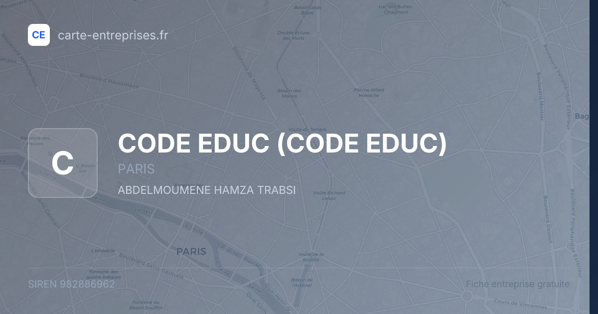 CODE EDUC — 982886962 — fiche entreprise