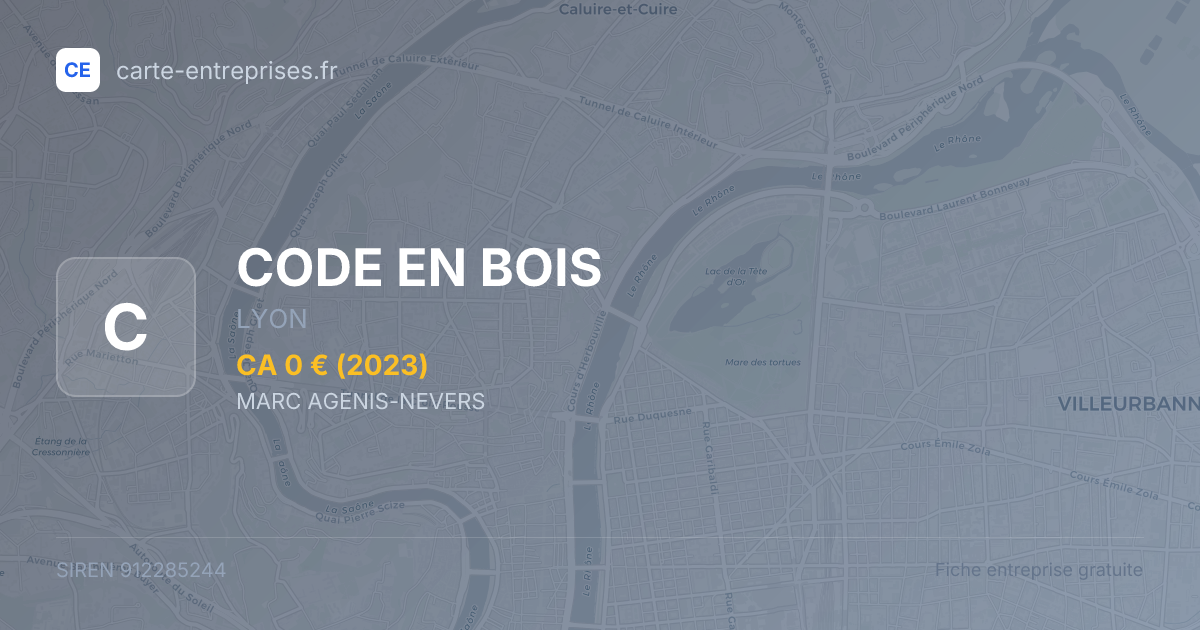 CODE EN BOIS — 912285244 — fiche entreprise