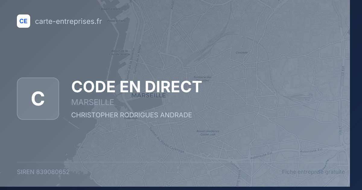 CODE EN DIRECT — 839080652 — fiche entreprise