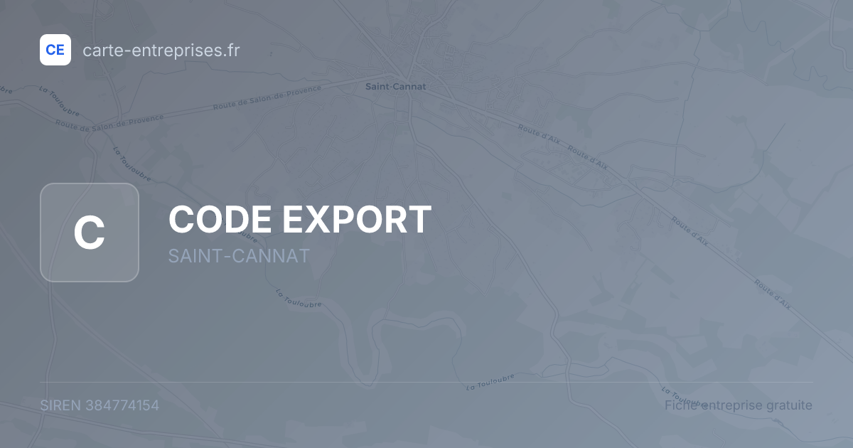 CODE EXPORT — 384774154 — fiche entreprise