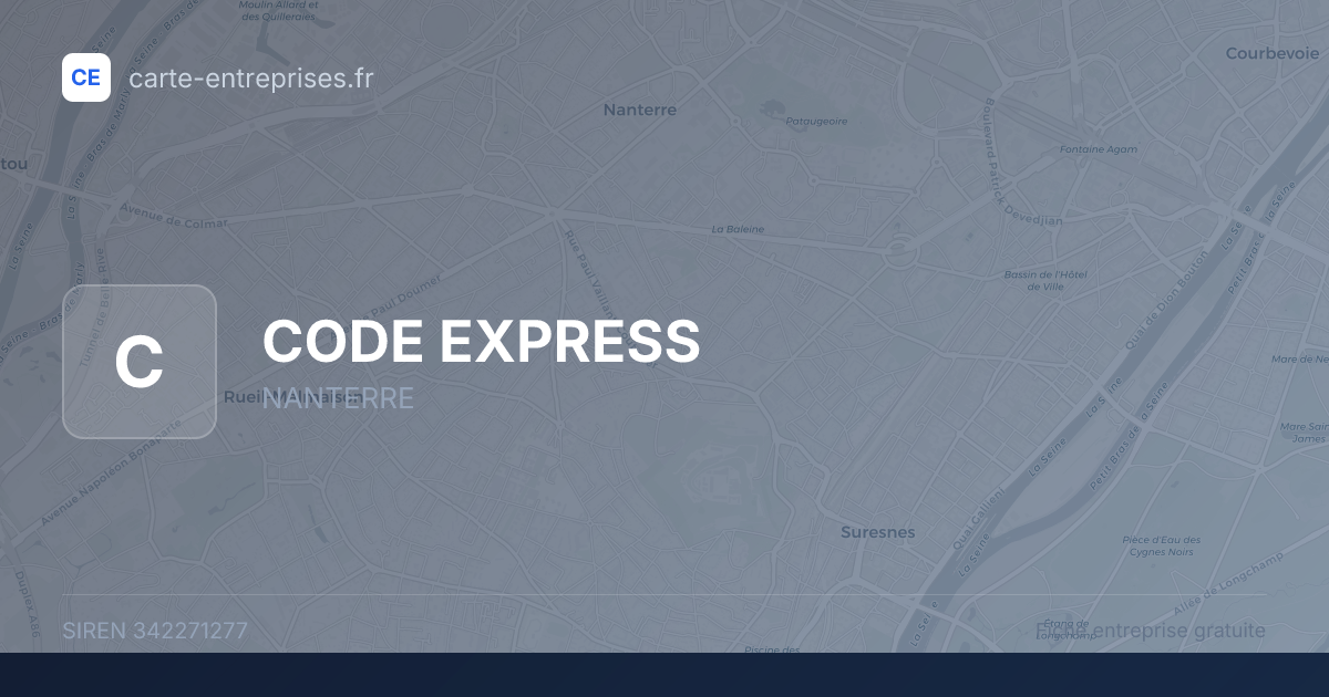 CODE EXPRESS — 342271277 — fiche entreprise