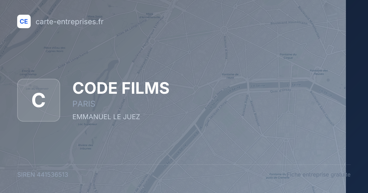 CODE FILMS — 441536513 — fiche entreprise