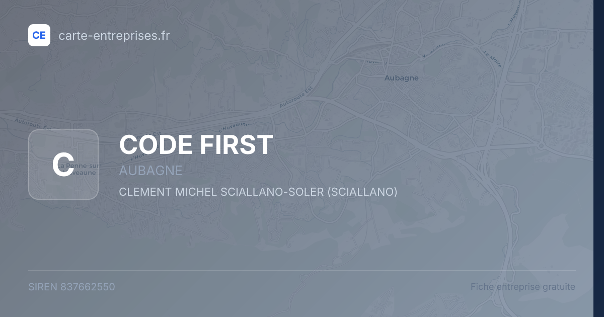 CODE FIRST — 837662550 — fiche entreprise