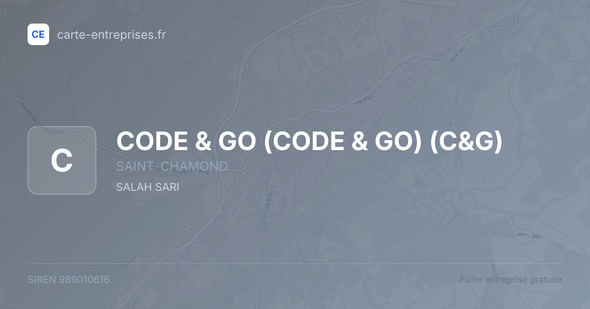 CODE & GO (CODE & GO) (C&G) — 989010616 — fiche entreprise