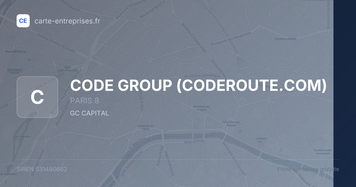 CODE GROUP (CODEROUTE.COM) — 531490662 — fiche entreprise