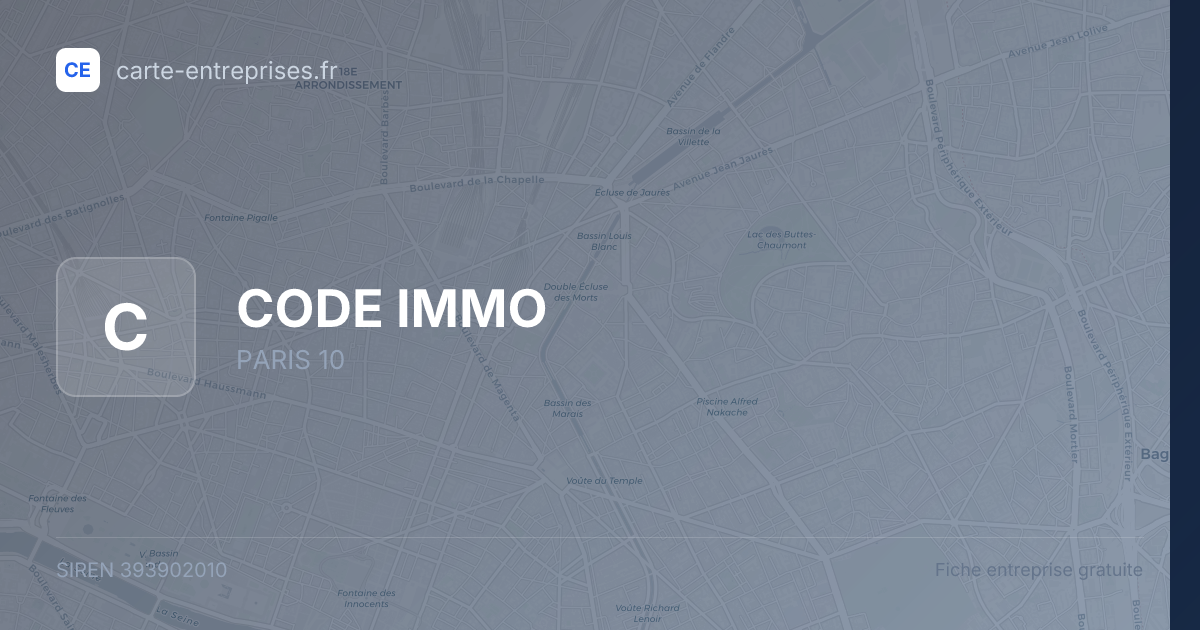 CODE IMMO — 393902010 — fiche entreprise