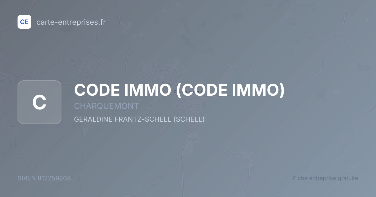 CODE IMMO — 812259208 — fiche entreprise