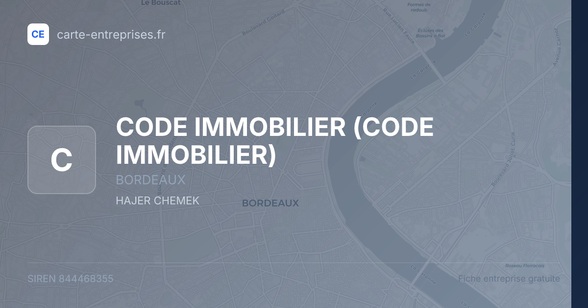 CODE IMMOBILIER — 844468355 — fiche entreprise