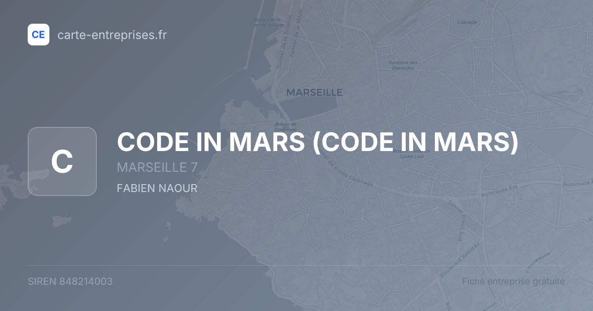 CODE IN MARS — 848214003 — fiche entreprise