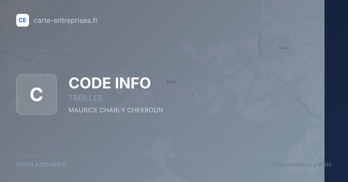 CODE INFO — 429249816 — fiche entreprise