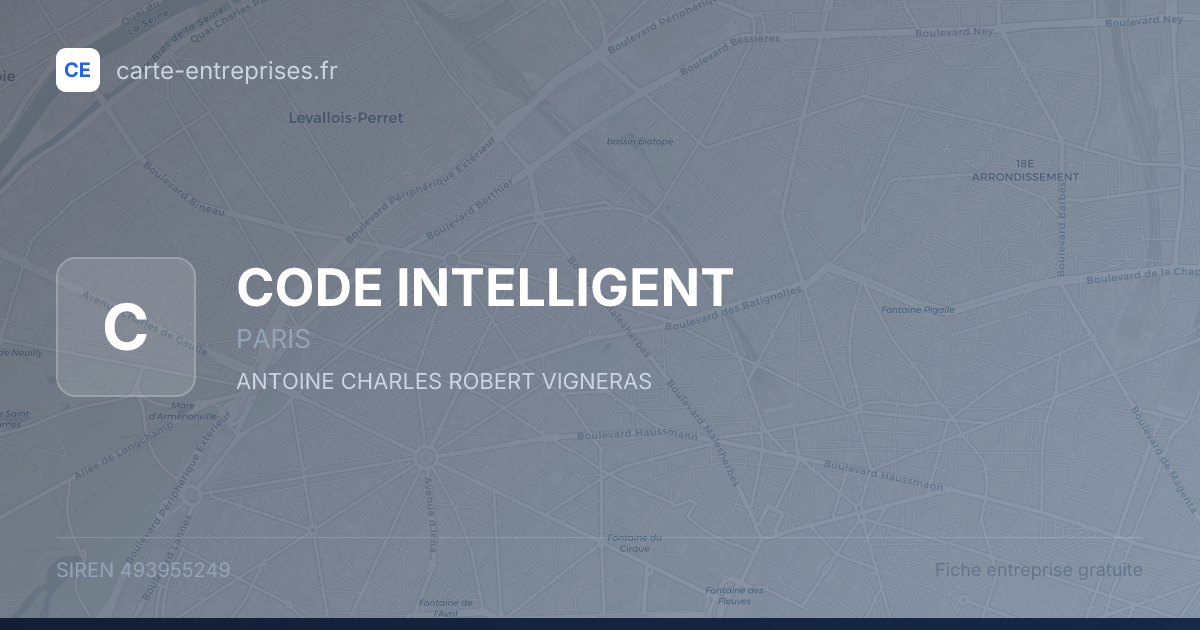 CODE INTELLIGENT — 493955249 — fiche entreprise