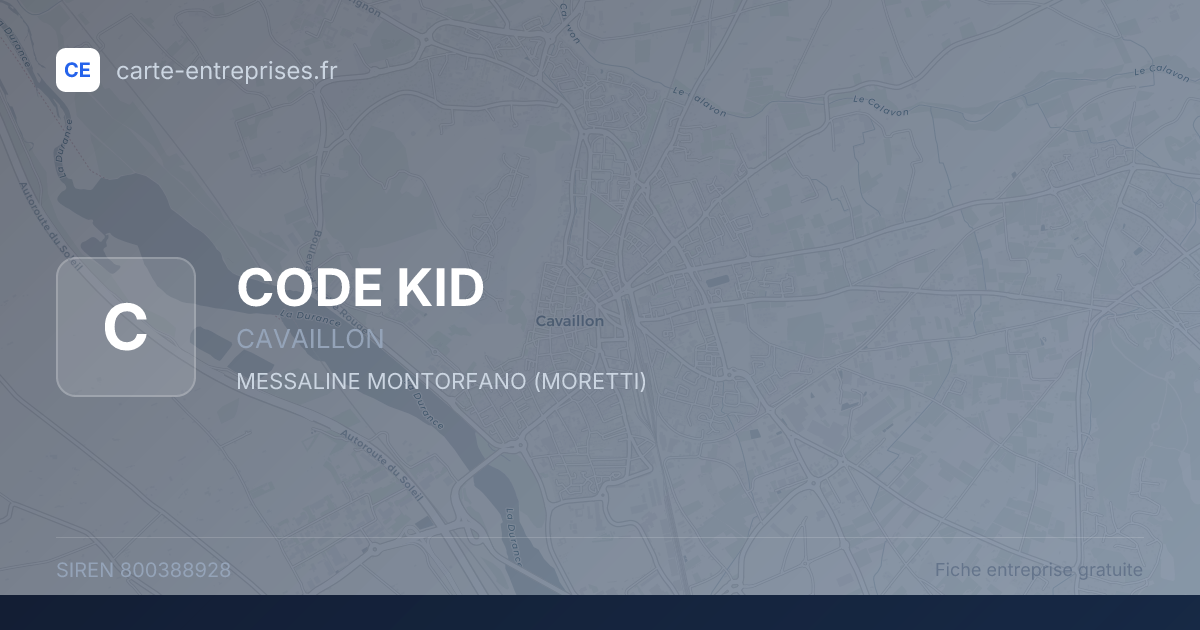 CODE KID — 800388928 — fiche entreprise
