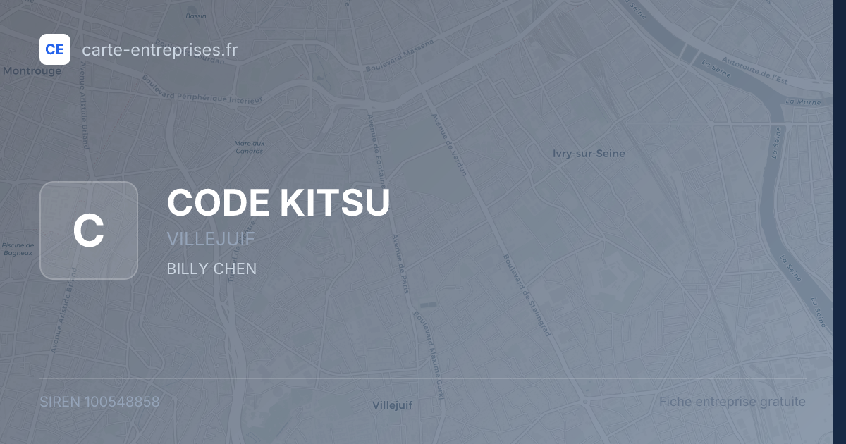 CODE KITSU — 100548858 — fiche entreprise
