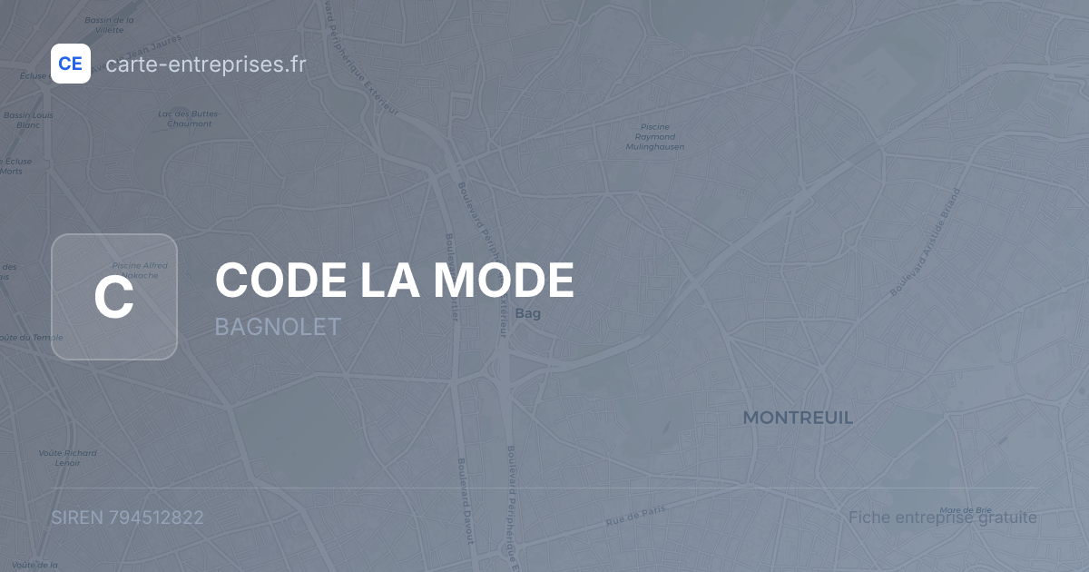 CODE LA MODE — 794512822 — fiche entreprise