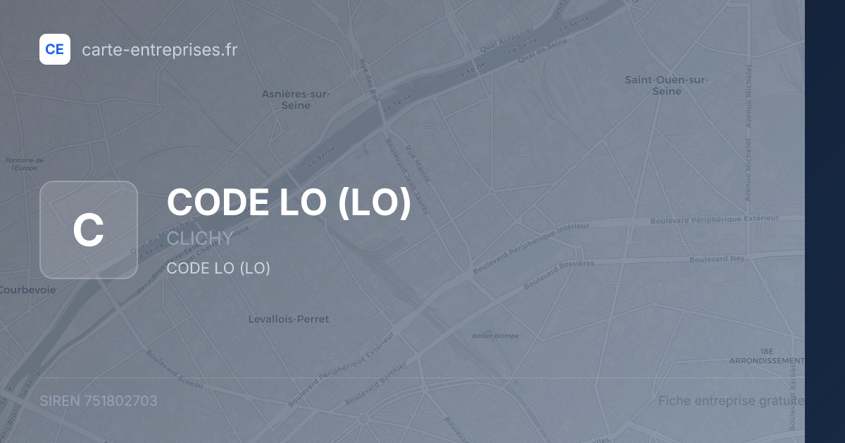 CODE LO (LO) — 751802703 — fiche entreprise