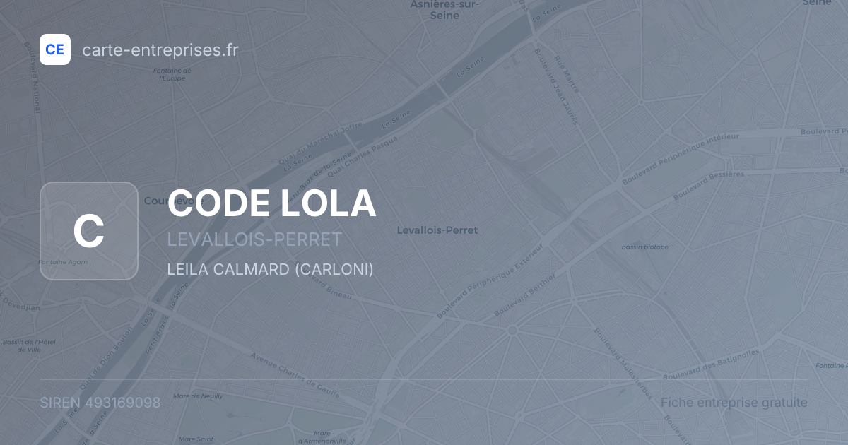CODE LOLA — 493169098 — fiche entreprise