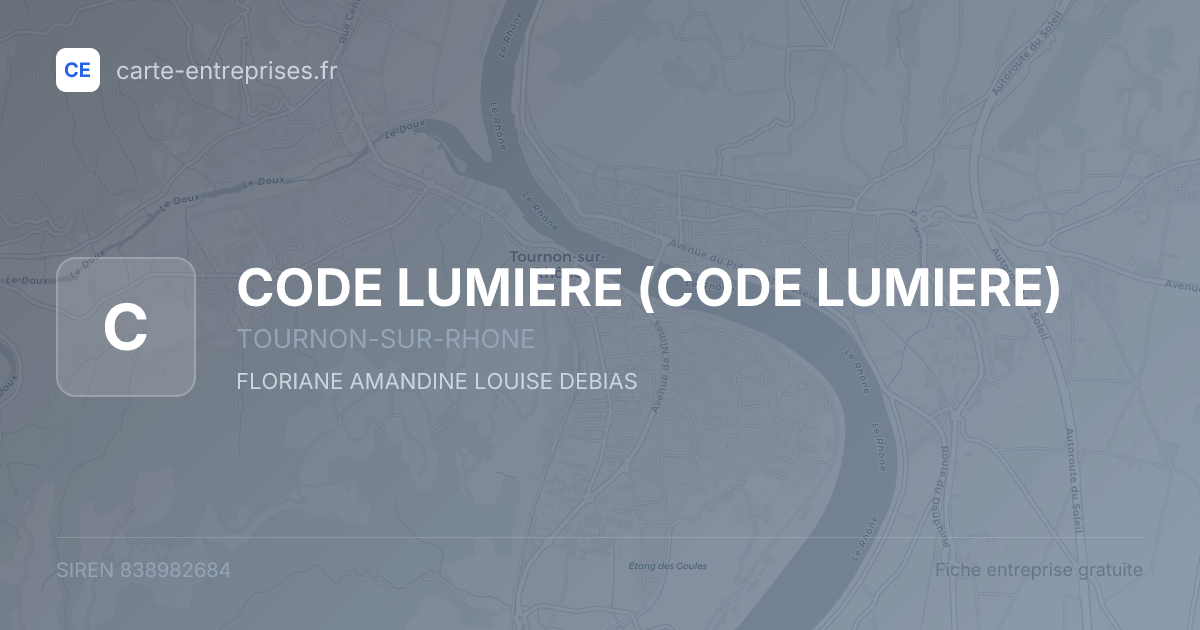CODE LUMIERE — 838982684 — fiche entreprise