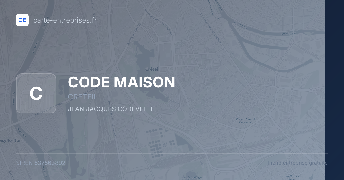 CODE MAISON — 537563892 — fiche entreprise