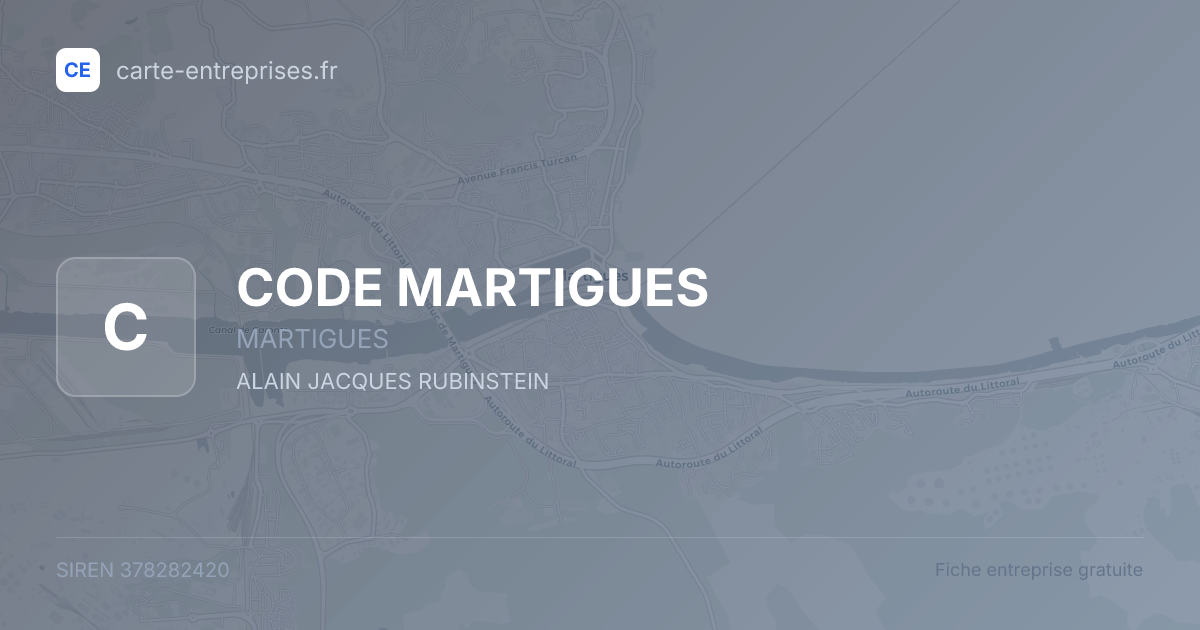 CODE MARTIGUES — 378282420 — fiche entreprise