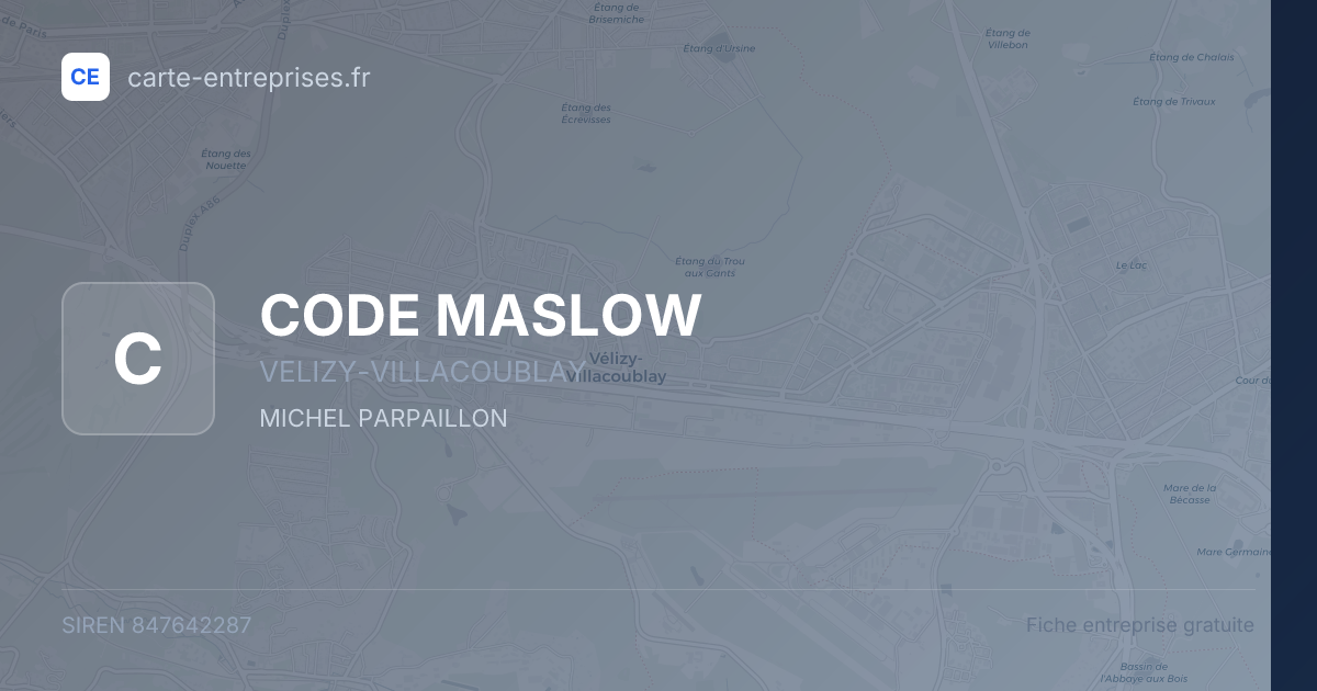 CODE MASLOW — 847642287 — fiche entreprise