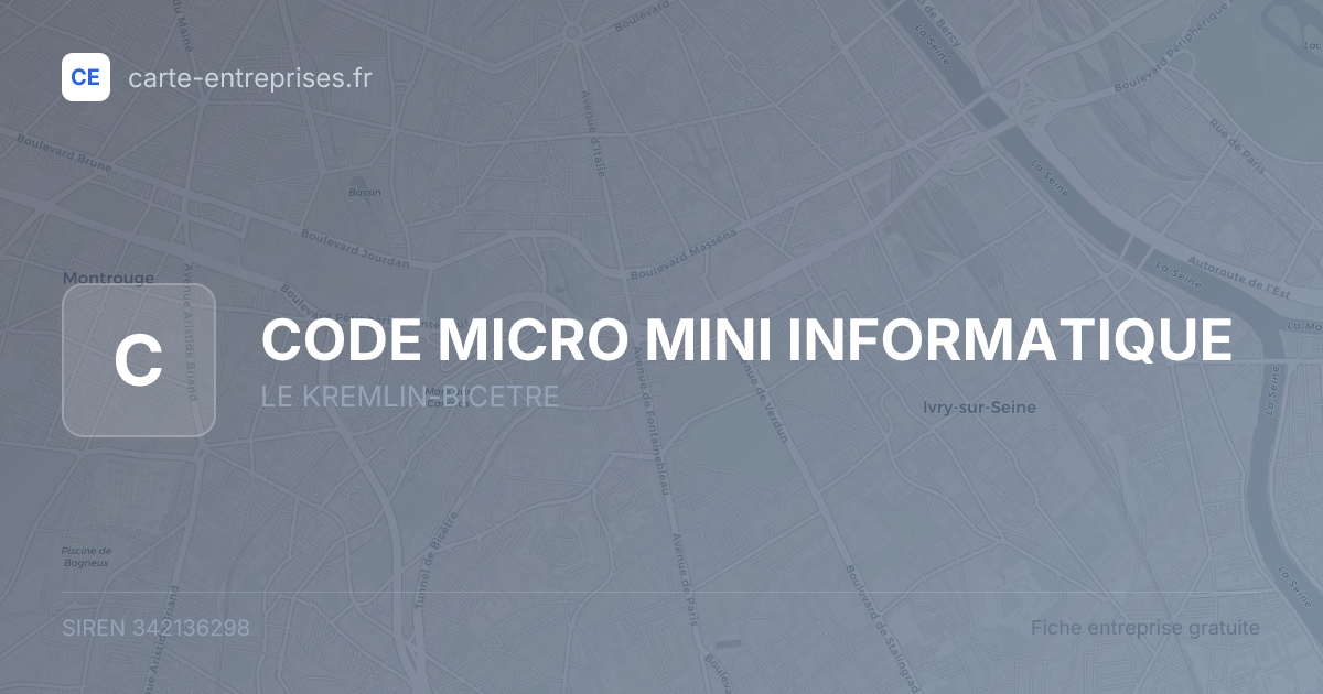 CODE MICRO MINI INFORMATIQUE — 342136298 — fiche entreprise