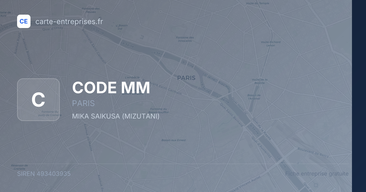 CODE MM — 493403935 — fiche entreprise