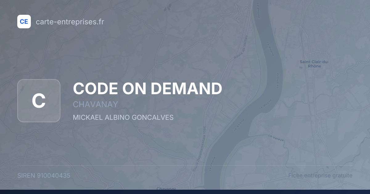 CODE ON DEMAND — 910040435 — fiche entreprise