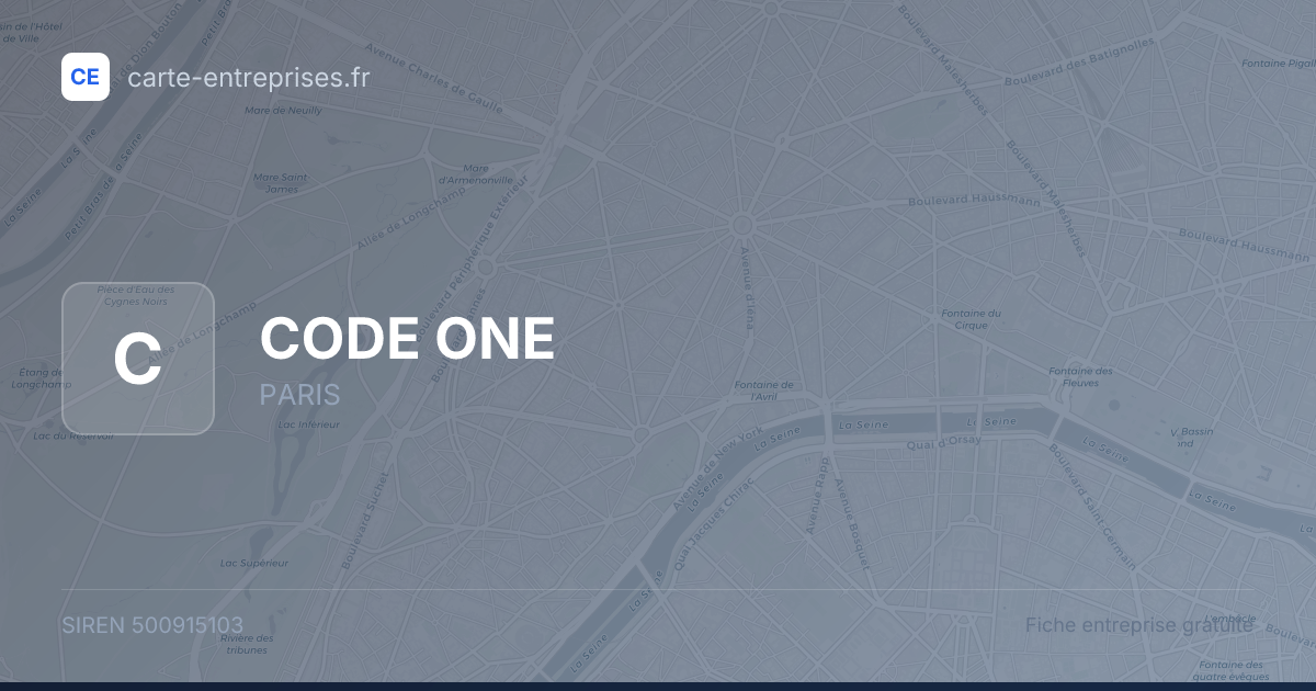 CODE ONE — 500915103 — fiche entreprise
