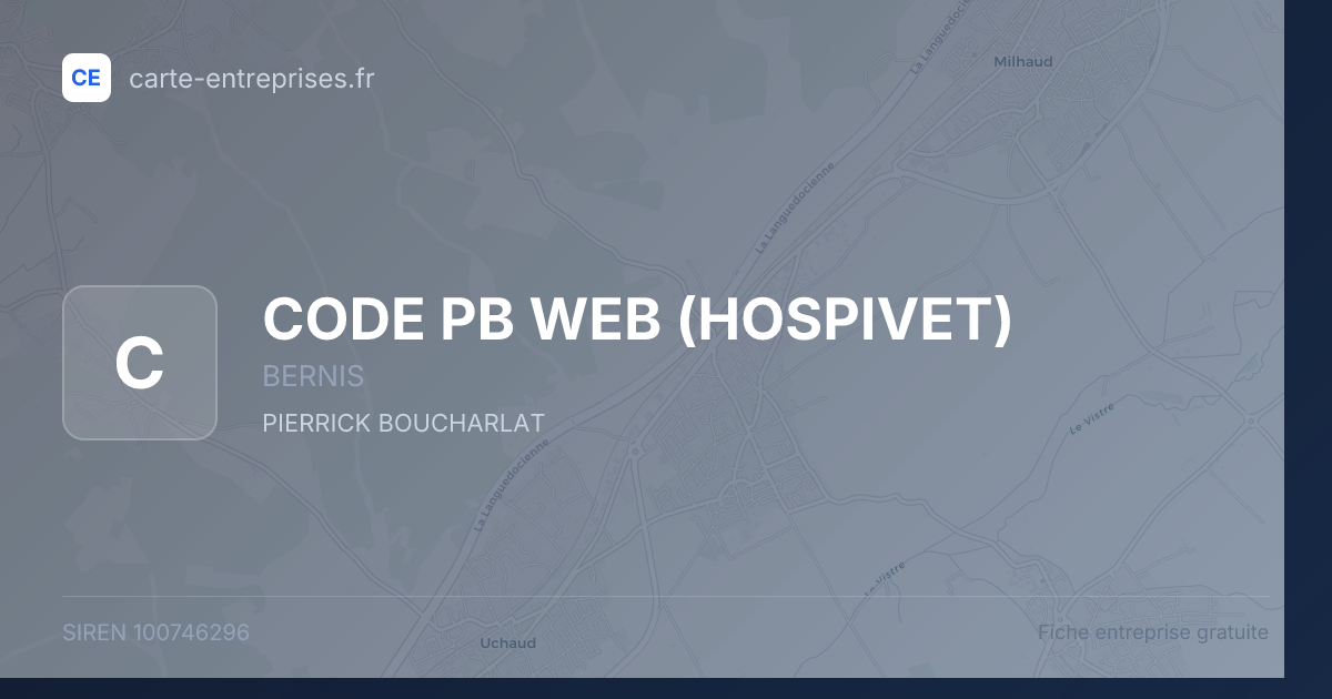 CODE PB WEB (HOSPIVET) — 100746296 — fiche entreprise