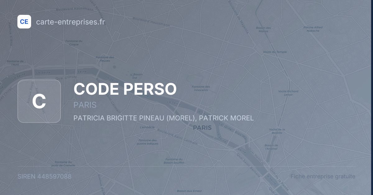 CODE PERSO — 448597088 — fiche entreprise