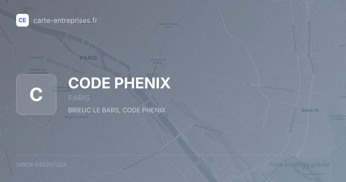 CODE PHENIX — 849957204 — fiche entreprise
