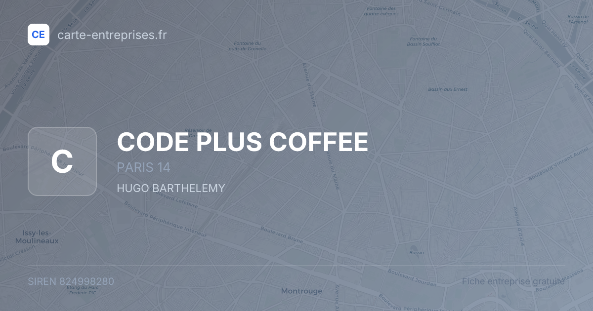 CODE PLUS COFFEE — 824998280 — fiche entreprise
