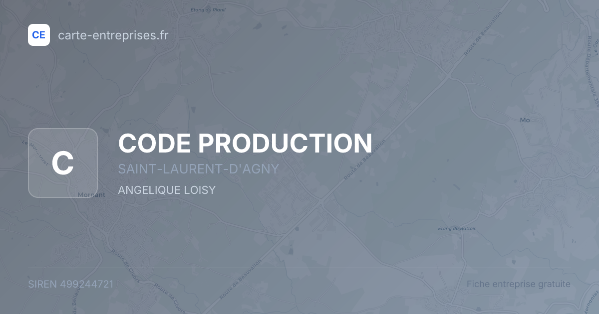 CODE PRODUCTION — 499244721 — fiche entreprise